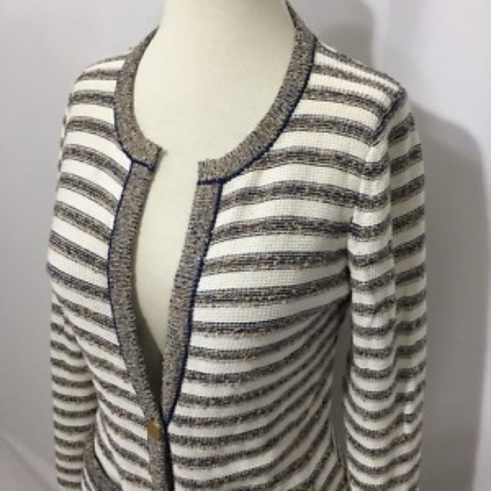 XS Banana Republic Metallic Stripes Cardigan Sweater